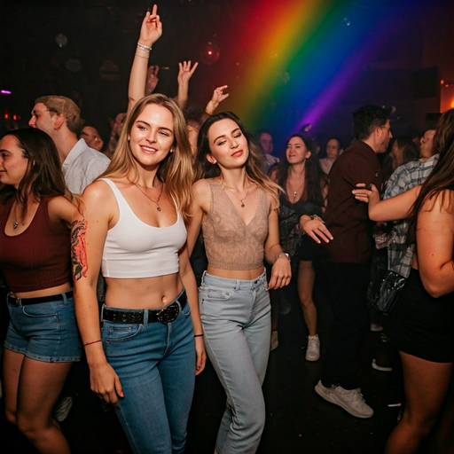 Rainbow Lights and Dancing Friends: A Night of Unforgettable Fun