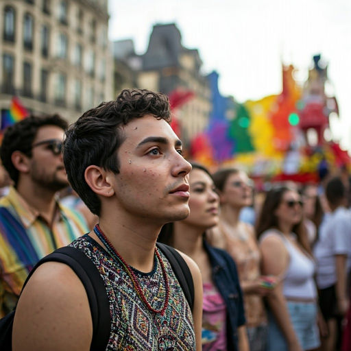 Hope and Joy: A Young Man Embraces the Spirit of Pride