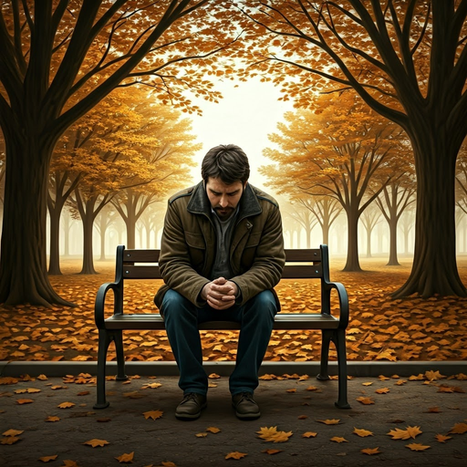 Autumn Melancholy: A Man Lost in Thought