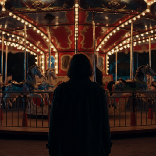 Silhouetted Dreams: A Moment of Nostalgia at the Carousel