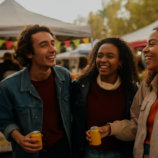 Laughter and Friendship Bloom in a Vibrant Market