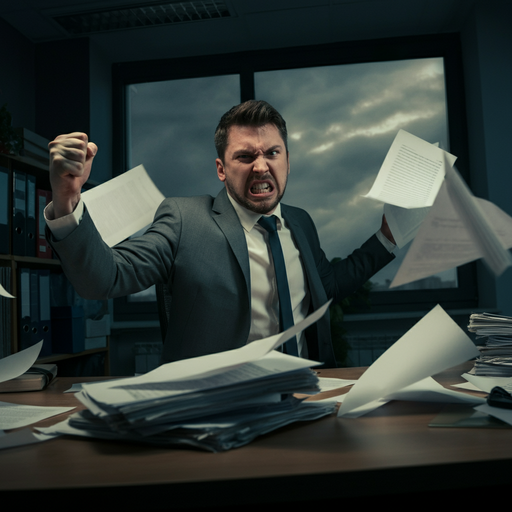 Fury Unleashed: Man’s Anger Explodes in Chaotic Office