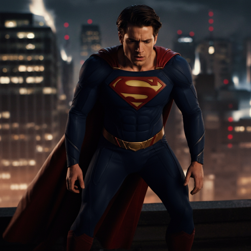 Superman Stands Guard, A City’s Hope in the Blur