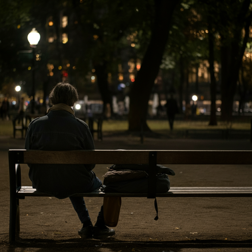 Silhouettes of Solitude: A Nighttime Reflection