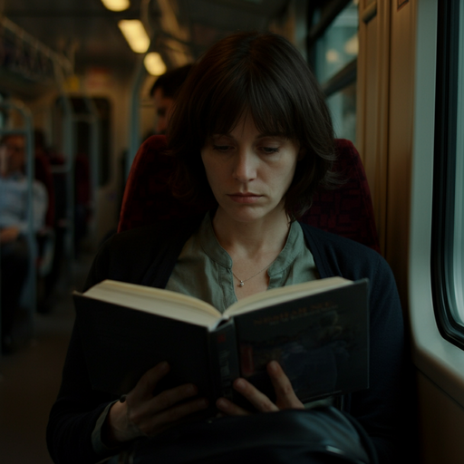 Lost in the Pages: A Moment of Tranquility on the Train