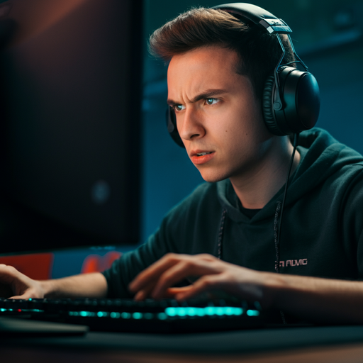 Lost in the Game: A Gamer’s Intense Focus