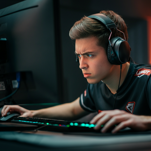 In the Zone: Gamer’s Intense Focus Captures the Thrill of Competition