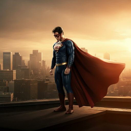 Superman: A Silhouette of Hope Against the Setting Sun