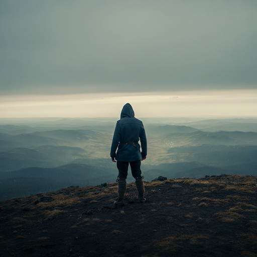 Silhouetted on the Summit: A Moment of Contemplation