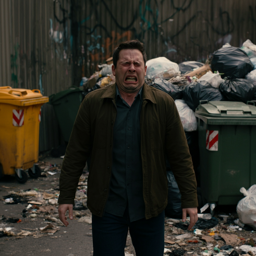 Man’s Disgust at the Sight of Garbage