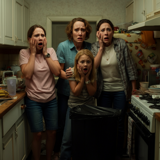 What’s Lurking in the Shadows? Fear Grips This Family in a Messy Kitchen