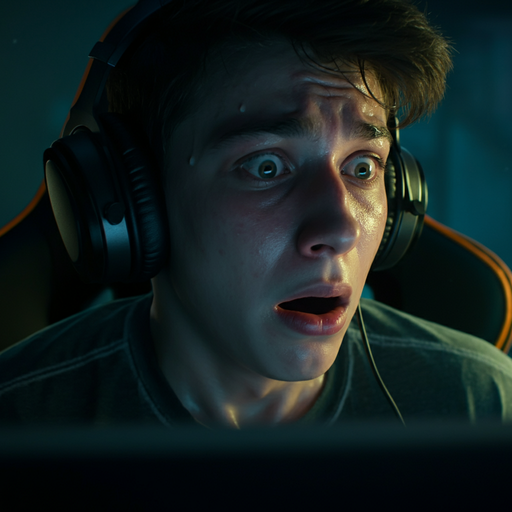 Caught in the Heat of the Moment: Gamer’s Shock Frozen in Time