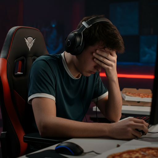 The Price of Defeat: Gamer’s Dejected Expression Speaks Volumes