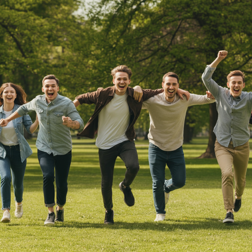 Friends Run Free in Sunny Park