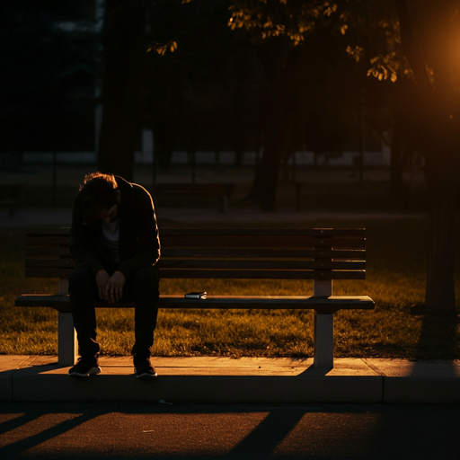 Silhouettes of Solitude: A Moment of Introspection at Dusk