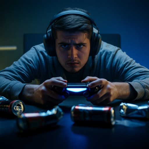 The All-Nighter: A Gamer’s Focus Under Dim Lights