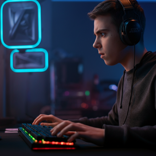 In the Zone: Gamer’s Intensity Under Neon Lights