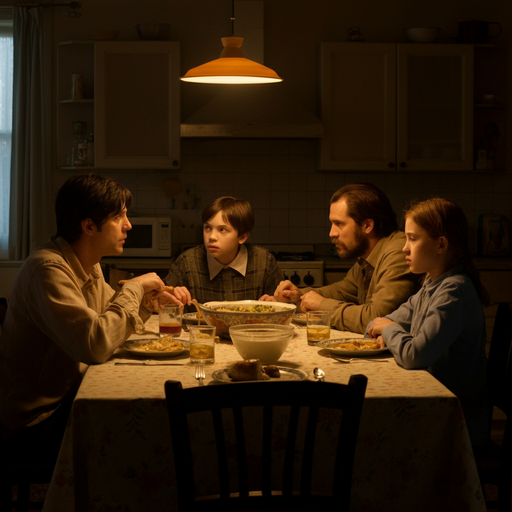 A Family Dinner, Heavy with Unspoken Words