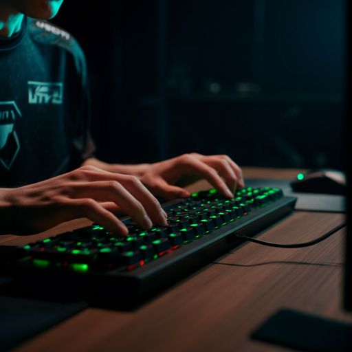 Green Glow of Focus: A Hacker’s Hands at Work