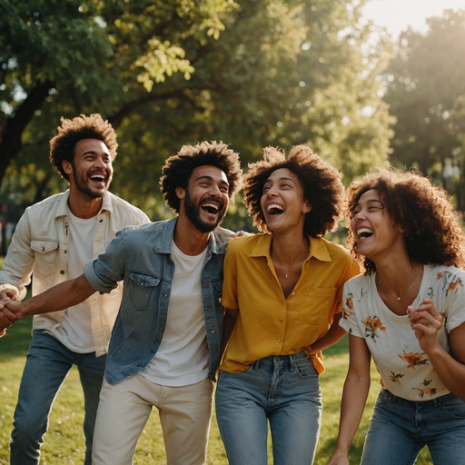 Sun-Kissed Laughter: Friends Share Joy in the Park