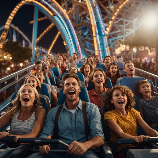 Screaming for Joy: The Thrill of a Nighttime Roller Coaster Ride