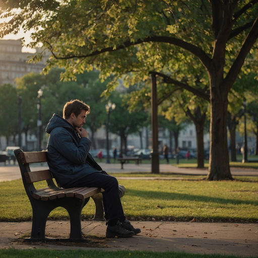 Silhouettes of Solitude: A Man’s Moment of Reflection at Sunset