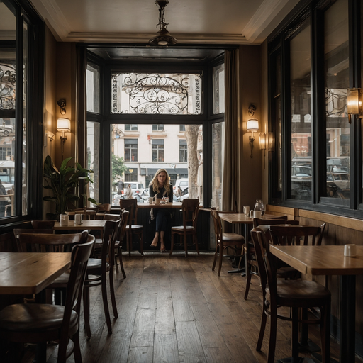 Lost in Thought: A Woman’s Solitude in a Quiet Cafe