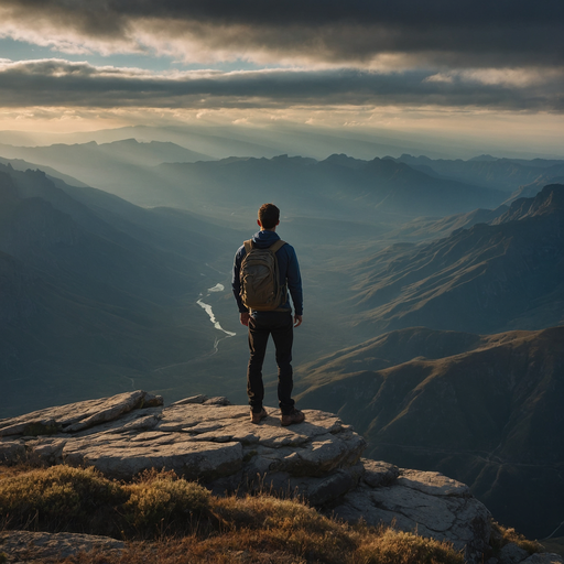 Sunrise Solitude: A Hiker Finds Peace in the Vastness