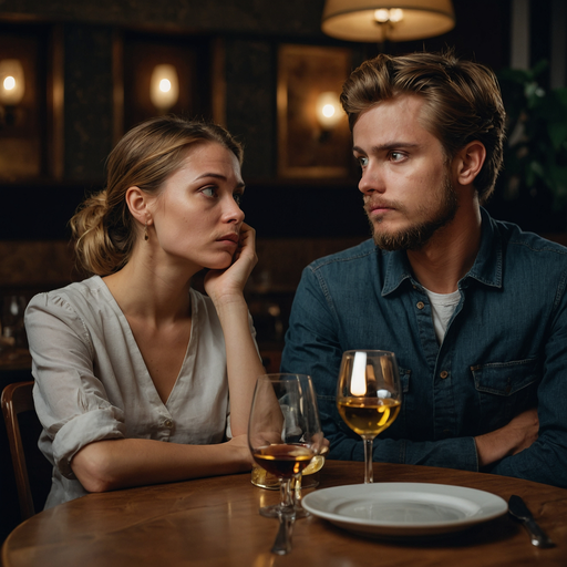 A Silent Tension: A Couple’s Uneasy Dinner