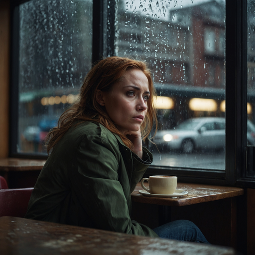 Rainy Day Blues: A Woman’s Contemplative Moment