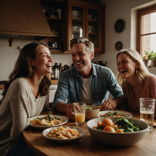 Laughter and Good Food: Friends Sharing a Joyful Moment