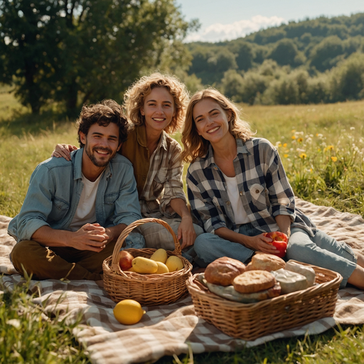 Summer Picnic Bliss: Friends Share Laughter and Sunshine