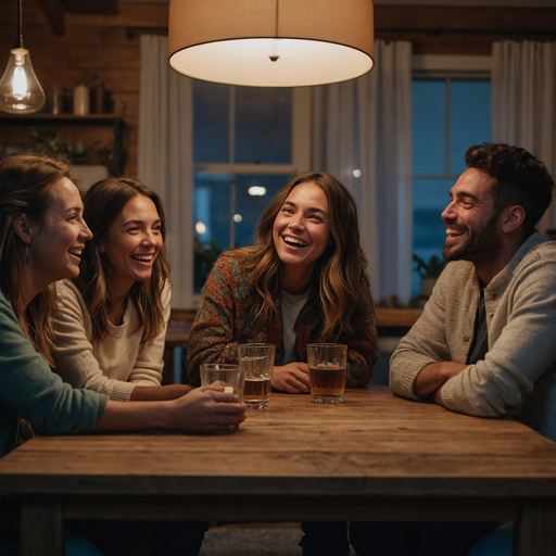 Laughter and Warmth: Friends Share a Joyful Moment