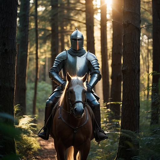 A Knight’s Journey: Sun-Drenched Valor in the Forest