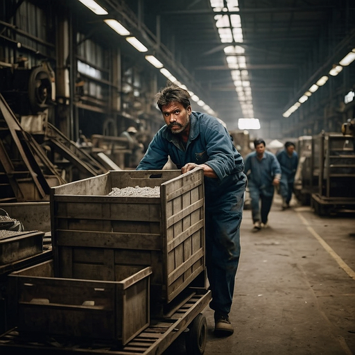 The Weight of Industry: A Man’s Solitary Struggle