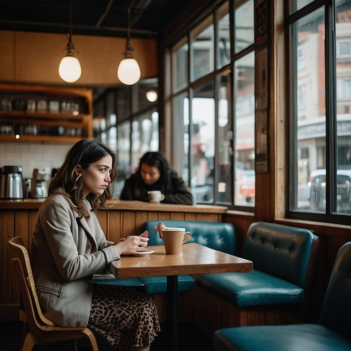 Lost in Thought: A Moment of Solitude at the Cafe