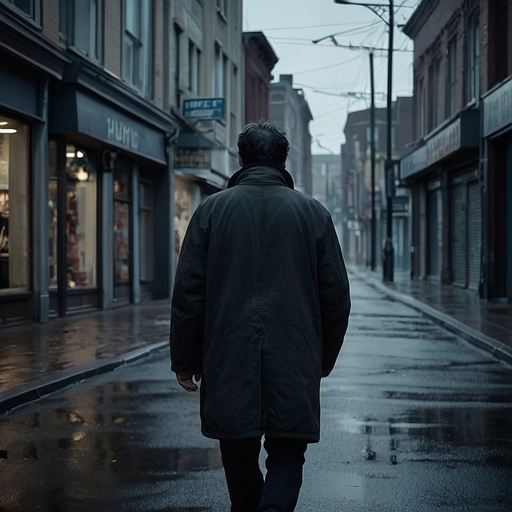 Lost in the Gloom: A Solitary Walk Through a Wet City