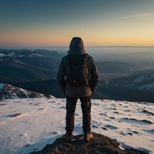 Solitude and Sunset on the Mountaintop