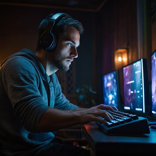 Lost in the Game: A Gamer’s Intense Focus