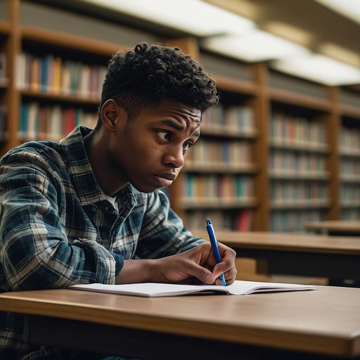 Lost in Thought: A Moment of Contemplation in the Library