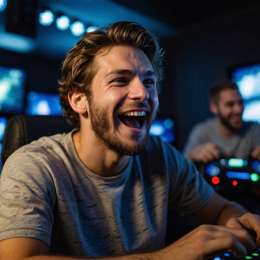 Laughter and Camaraderie: Friends Enjoy a Night of Gaming