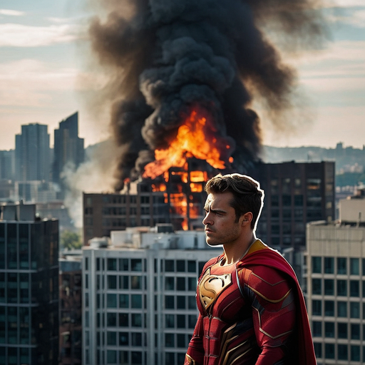 Superman Faces the Flames: Hero Takes to the Rooftops