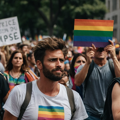 Hopeful Gaze Amidst the Crowd: A Moment of Pride and Reflection