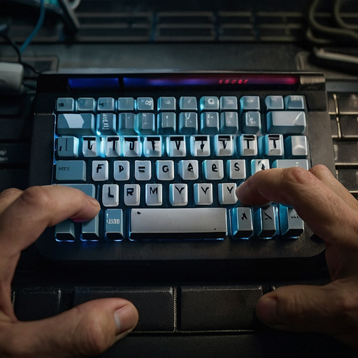 The Blue Glow of Focus: A Close-Up on Typing