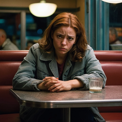 Lost in Thought: A Moment of Melancholy at the Diner