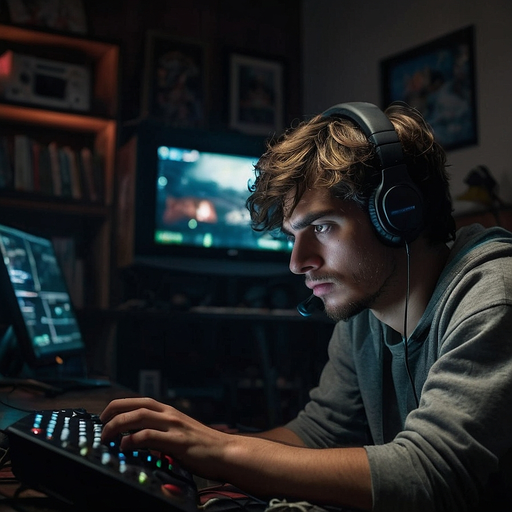 Lost in the Code: A Gamer’s Focused Intensity