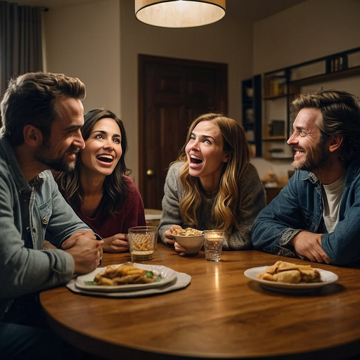 Laughter and Light: Friends Share a Joyful Dinner