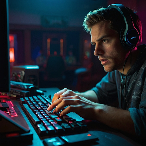 In the Zone: Gamer’s Intensity Under the Glow of Victory