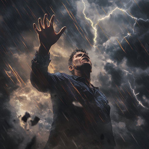 Man Faces the Storm’s Fury