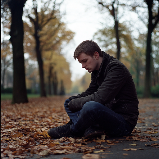 Lost in Thought: A Moment of Melancholy in the Park